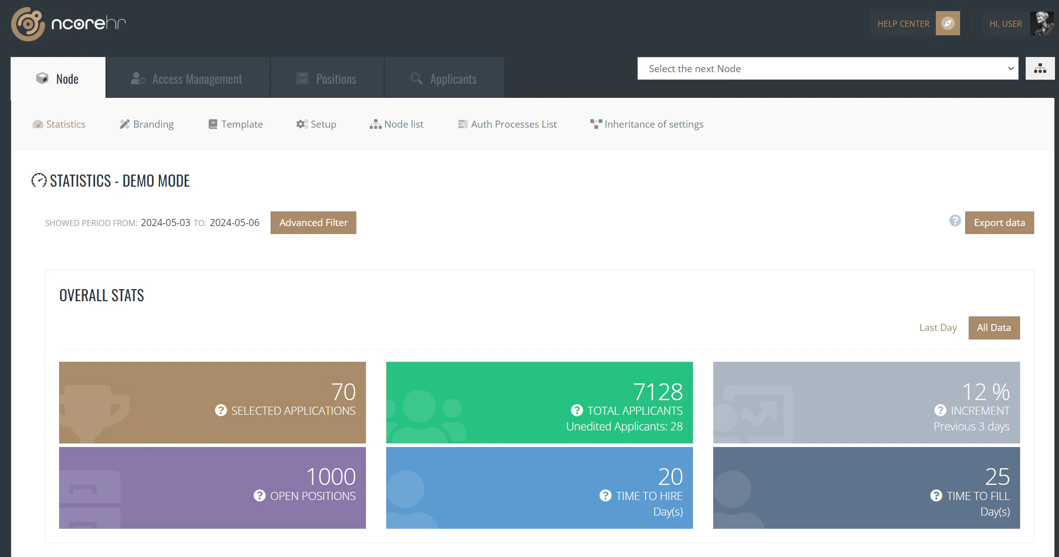 screenshot of nCore HR